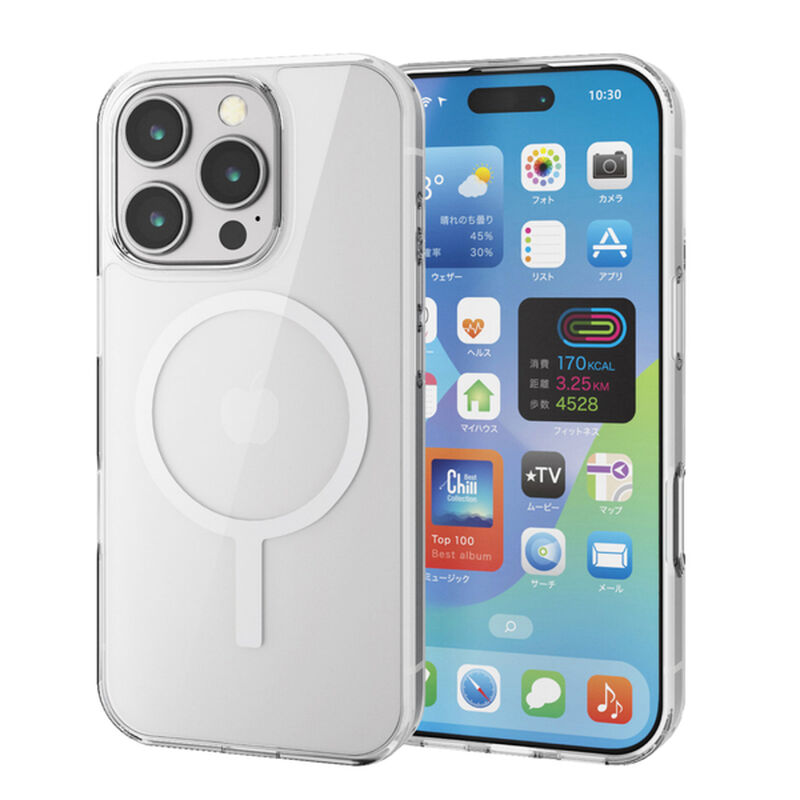 iPhone 16 Pro用ハイブリッドケース/MAGKEEP/ホワイト PM-A24CMAG02WH