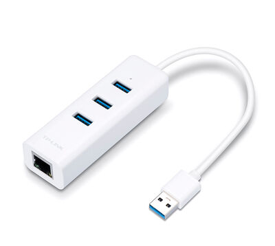 2in1 USB&有線LANアダプター(USB 3.0ポート×3+ギガビットポート×1搭載) UE330(jp)
