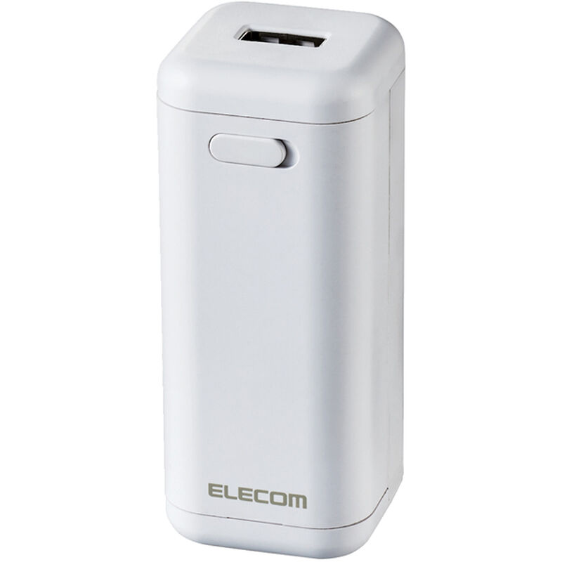 モバイルバッテリー/乾電池式/USB-A 1ポート/単3電池4本付属/ホワイト DE-KD01WH