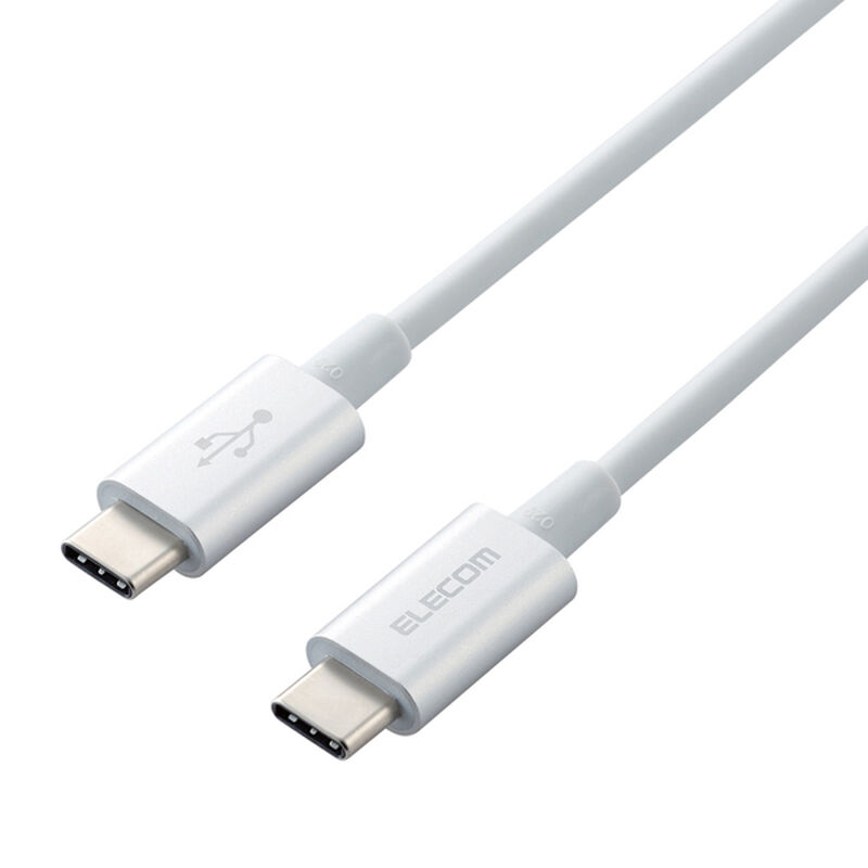 スマホ・タブレット用USBケーブル/USB(C-C)/準高耐久/USB Power Delivery対応/認証品/1.0m/シルバー MPA-CCPS10PNSV