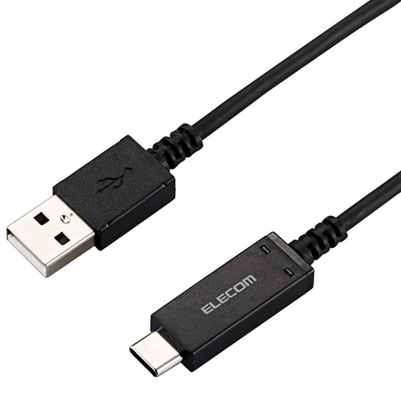 スマートフォン用USBケーブル/USB2.0/(Cオス-Aオス)/認証品/温度検知機能付/1.8m/ブラック MPA-AC18SNBK