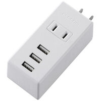 USBタップ/USBメス×3/AC×1/縦挿し/ケーブル無/2.1A/ホワイト MOT-U05-2132WH