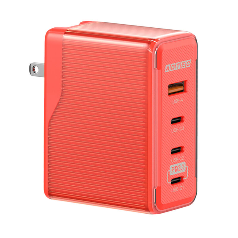 PD 3.1対応 GaN AC充電器/150W/USB-C×3、Type-A/レッド APD-V150AC3-RD