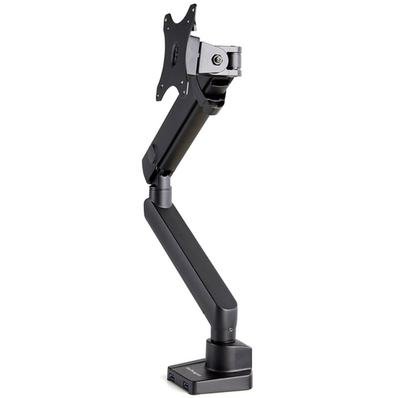 液晶モニターアーム クランプ式/グロメット式 VESA規格34インチディスプレイ対応 2ポートUSBハブ搭載 ケーブル収納可能 ARMSLIM2USB3