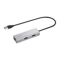 Giga対応 USB-A LANアダプター ハブ付 シルバー LUD-U3-AU101SV