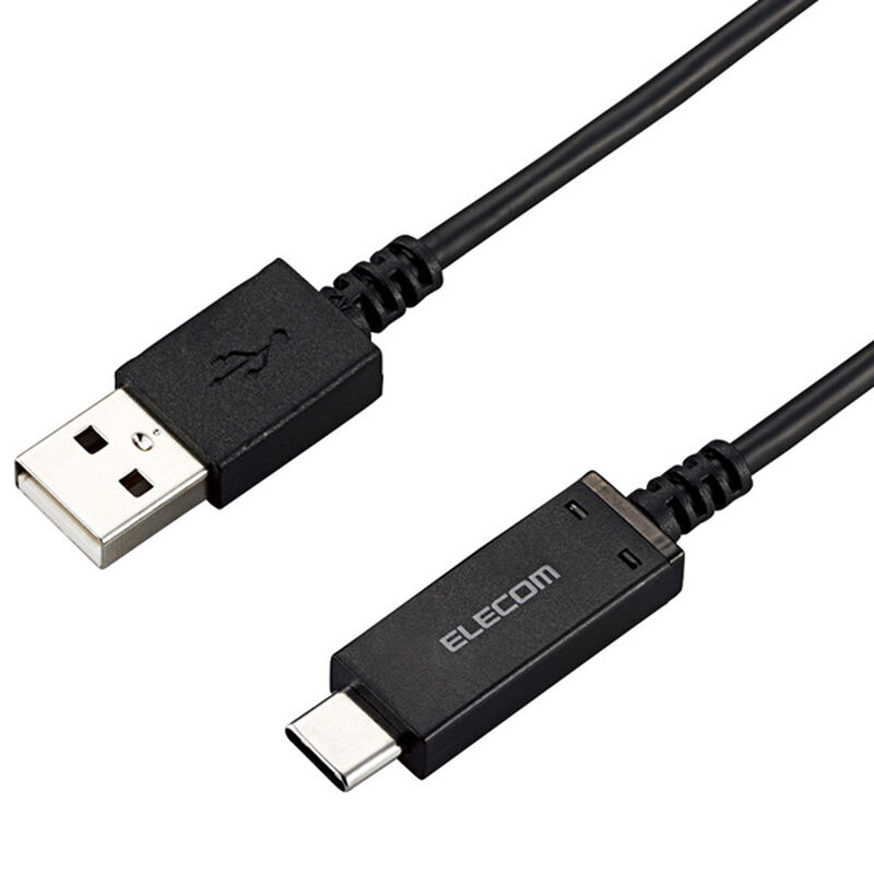 スマートフォン用USBケーブル/USB2.0/(Cオス-Aオス)/認証品/温度検知機能付/0.7m/ブラック MPA-AC07SNBK