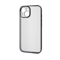 iPhone 15用ソフトケース/極限保護/メタリック加工/メタリックブラック PM-A23AUCTMKBK