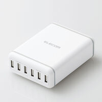 スマートフォン・タブレット用AC充電器/USB-A6ポート(おまかせ充電)/電源ケーブル1.5m/ホワイト MPA-ACD03WH