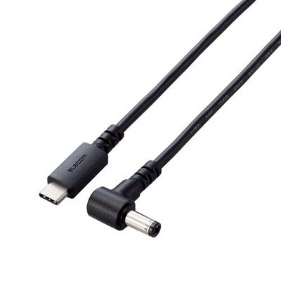 ノートPC用充電ケーブル/USB Type-C/DC丸コネクタ/60W/2.0m/ブラック DC-PDF20BK
