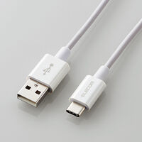 スマートフォン用USBケーブル/USB(A-C)/認証品/やわらか耐久/0.3m/ホワイト MPA-ACYS03NWH