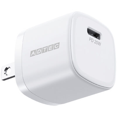 Power Delivery対応 AC充電器/20W/USB Type-C 1ポート/ホワイト APD-V020C-WH