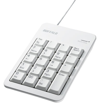 有線テンキーボード Tabキー付き ホワイト BSTK100WH