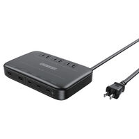 Power Delivery 3.0対応 卓上電源タップ 8in1/AC 3ポート/USB 130W Type-C×3 Type-A×2/ブラック APDT-V130A2C3-BK