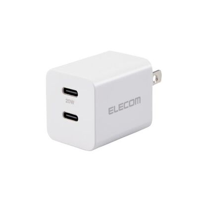 AC充電器/USB充電器/USB Power Delivery準拠/20W/USB-C2ポート/スイングプラグ/ホワイト MPA-ACCP35WH