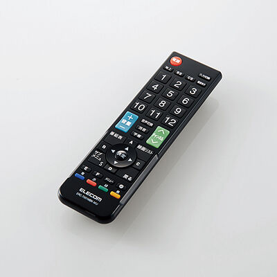 かんたんTVリモコン/12メーカー対応/Mサイズ/ブラック ERC-TV01MBK-MU