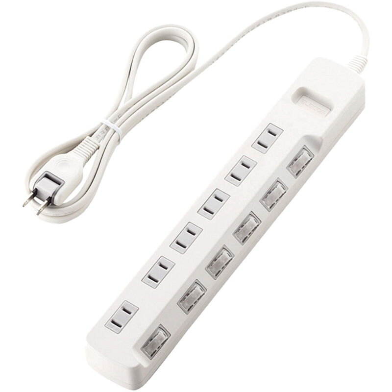 省エネタップ/個別スイッチ/6個口/2.0m/ホワイト T-E5A-2620WH