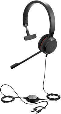 Jabra USBヘッドセット USB-C/A 片耳 UC認定「Jabra Evolve 20 SE UC Mono USB C/A」 4993-829-469
