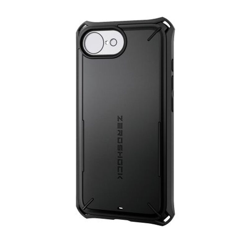 iPhone 16e/ハイブリッドケース/ZEROSHOCK/Solid Plus/ブラック PM-A25SZEROSPBK
