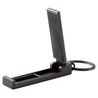 スマートフォン用スタンド/コンパクト/バッグハンガー機能付/マットブラック P-DSCMPBHBK