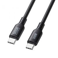 USB2.0 Type-C シリコンケーブル（PD240W・0.5m・ブラック） KU-CCPES05BK
