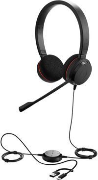 Jabra USBヘッドセット USB-C/A 両耳 MS認定「Jabra Evolve 20 MS Stereo USB C/A」 4999-823-169