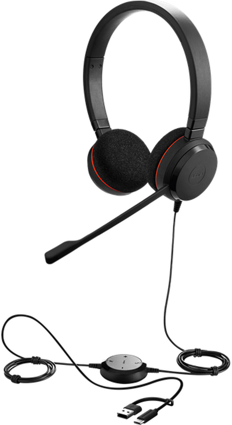 Jabra USBヘッドセット USB-C/A 両耳 MS認定「Jabra Evolve 20 MS Stereo USB C/A」 4999-823-169