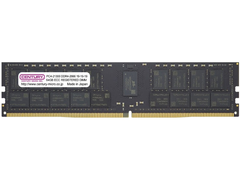 サーバー/ワークステーション用 PC4-21300/DDR4-2666 64GB 288pin Registered-ECC_DIMM 2Rank x4 1.2v 日本製 CB64G-D4RE266642