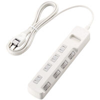 雷ガードタップ/個別スイッチ/ほこり防止シャッター付/4個口/2.5m/ホワイト T-K6A-2425WH