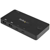 USB-Cパソコン対応2ポートKVMスイッチ 4K60Hz HDMI コンパクトUSB Type-Cパソコン切替器 USB-Cケーブル付属 バスパワー対応 SV211HDUC