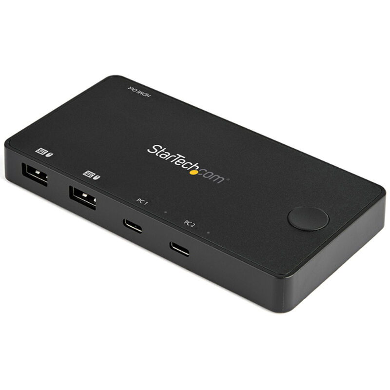 USB-Cパソコン対応2ポートKVMスイッチ 4K60Hz HDMI コンパクトUSB Type-Cパソコン切替器 USB-Cケーブル付属 バスパワー対応 SV211HDUC