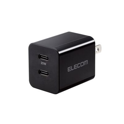 AC充電器/USB充電器/USB Power Delivery準拠/20W/USB-C2ポート/スイングプラグ/ブラック MPA-ACCP35BK