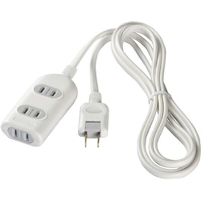 2ピン式電源タップ 3個口タイプ 雷サージ防止付 3m ホワイト BSTAPSG2330WH
