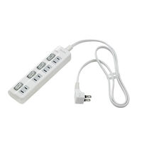 LEDランプスイッチ付タップ 4個口 1m 上差し ホワイト WLS-LU41EB(W)