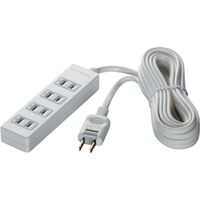 2ピン式電源タップ 4個口タイプ 雷サージ防止付 2m ホワイト BSTAPSG2420WH
