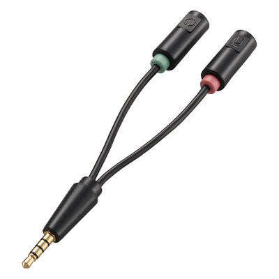 3極φ3.5mmステレオミニジャック×2-4極ミニプラグ変換ケーブル AV-35AD02BK
