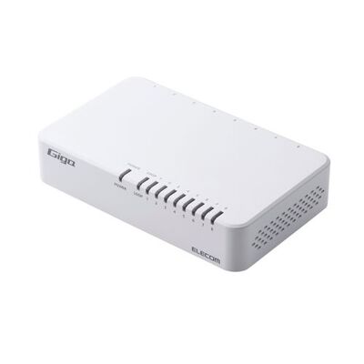 Giga対応スイッチングHub/8ポート/プラスチック筐体/磁石付き/電源外付モデル/ホワイト EHC-G08PA4-JW