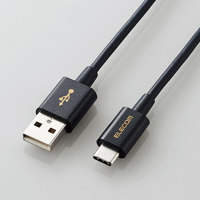 スマートフォン用USBケーブル/USB(A-C)/認証品/やわらか耐久/1.2m/ブラック MPA-ACYS12NBK