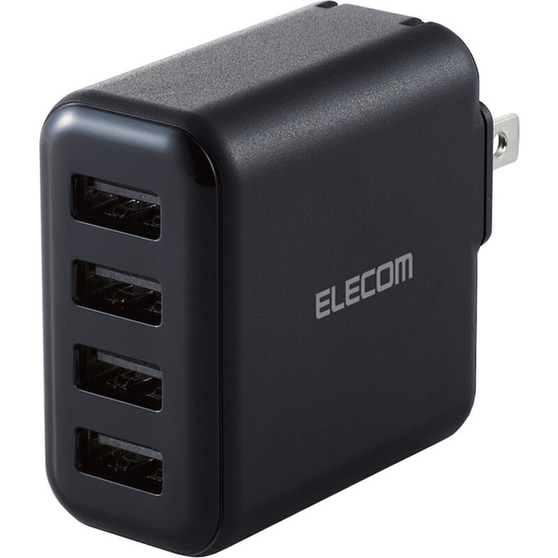 AC充電器/スマホ・タブレット用/4.8A出力/USB-Aメス4ポート/おまかせ充電搭載/ブラック MPA-ACU13BK