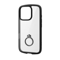 iPhone 16 Pro用ハイブリッドケース/TOUGH SLIM LITE/フレームカラー/背面クリア/リング/ストラップシート/ブラック PM-A24CTSLFCRBK