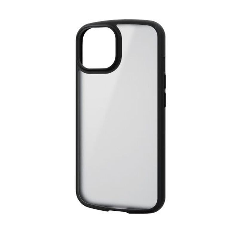 iPhone 15用ハイブリッドケース/TOUGH SLIM LITE/フレームカラー/Sクリア/ストラップシート付/ブラック PM-A23ATSLFCSBK