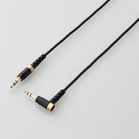 AUXケーブル/φ3.5オス-φ3.5オス(L字)/高耐久/スリム/1.0m/ブラック AX-35MSL10BK