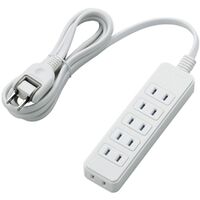 ほこりシャッター付き電源タップ/6個口/2m/ホワイト T-ST02-22620WH