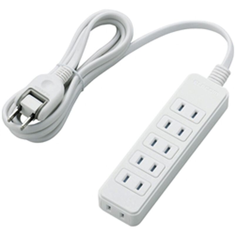 ほこりシャッター付き電源タップ/6個口/2m/ホワイト T-ST02-22620WH