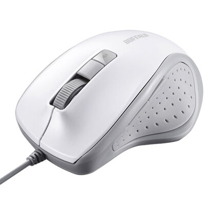 有線BlueLED光学式マウス 静音/5ボタン/DPI切り替えボタン ホワイト BSMBU300WH