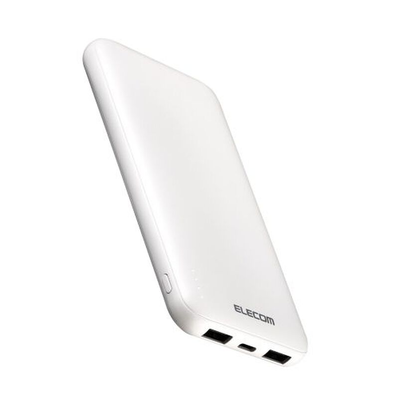 モバイルバッテリー/リチウムイオン電池/15W/10000mAh/USB-C×1/USB-A×2/microB×1/ホワイト DE-C66-10000WH