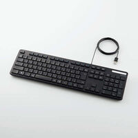 有線キーボード/薄型/メンブレン式/抗菌/フルサイズ/ブラック TK-FCM108KBK