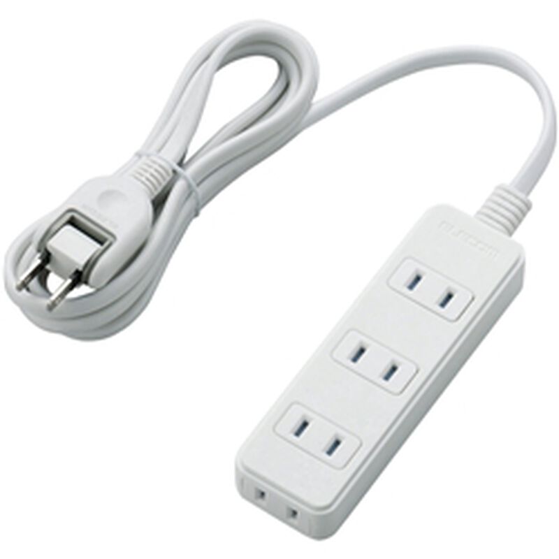ほこりシャッター付き電源タップ/4個口/2m/ホワイト T-ST02-22420WH