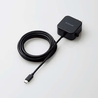 AC充電器/スマホ・タブレット用/2.4A出力/Type-C/USB-C/ケーブル一体型/2.5m/ブラック MPA-ACC21BK