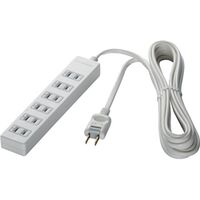 2ピン式電源タップ 6個口タイプ 雷サージ防止付 1m ホワイト BSTAPSG2610WH