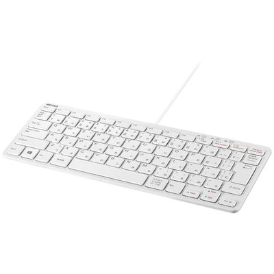 USB接続 有線コンパクトキーボード ホワイト BSKBU300WH